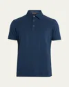 Loro Piana Men's Cotton Pique Polo Shirt In Blue
