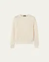 Loro Piana Men's Daisen Ribbed Crewneck Sweater In White Nougat