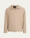 Loro Piana Men's Dennis Linen Full-zip Blouson In D0cp Grain Beige