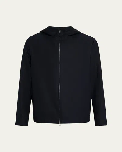 Loro Piana Men's Dennis Linen Full-zip Blouson In W000 Blue Navy