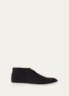 Loro Piana Men's Desert Walk Suede Derby Shoes In Ebano