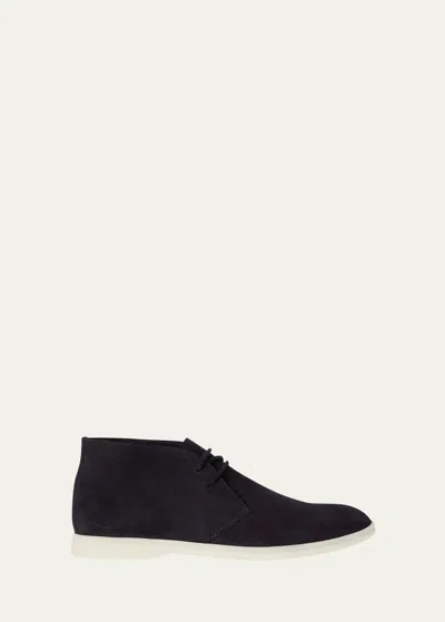 Loro Piana Men's Desert Walk Suede Derby Shoes In Ebano