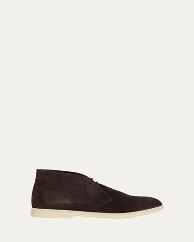 LORO PIANA MEN'S DESERT WALK SUEDE DERBY SHOES