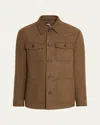 Loro Piana Men's Devis Caban Wish Wool And Cashmere Jacket In Brown