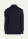 Loro Piana Men's Dolcevita Wish Wool Turtleneck Sweater In Total Eclipse