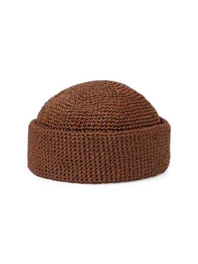 Loro Piana Men's Doroteo Rafia Crochet Beanie