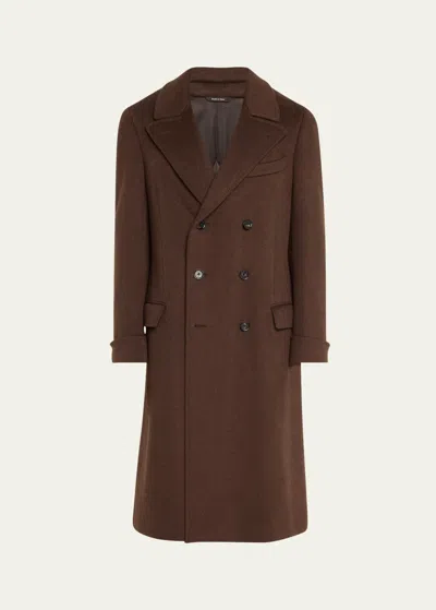Loro Piana Double-breasted Cashmere Coat In Burgundy