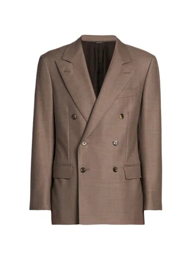 Loro Piana Milano Double Breasted Wool Jacket In Wave