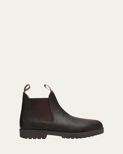 Loro Piana Men's Dover Walk Rugged Leather Chelsea Boots