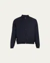 Loro Piana Men's Duo Wool Bomber Jacket In Navy
