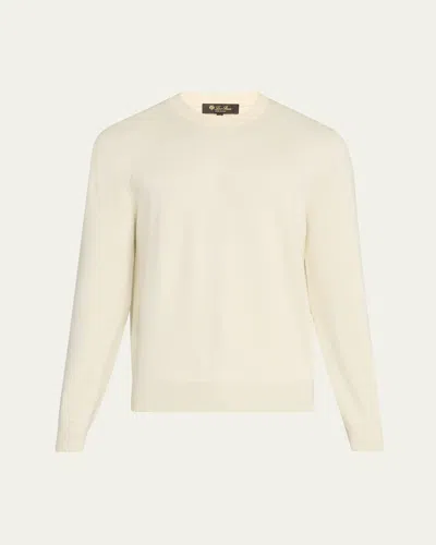 Loro Piana Men's Empire Wish Wool Crewneck Sweater In 1230 Nougat
