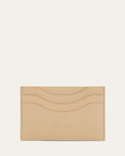 Loro Piana Men's Extra Grained Calfskin Card Holder In D0sb Light Trench