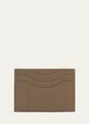 Loro Piana Logo-debossed Full-grain Leather Cardholder In Warm Mastic