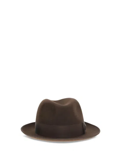 Loro Piana Men Fedora Hat In Gray