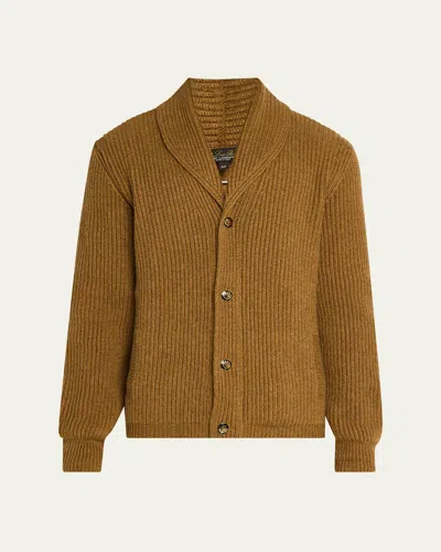 Loro Piana Men's Fobello Baby Cashmere Cardigan In Brown