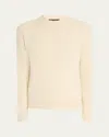 Loro Piana Men's Fobello Cashmere Rib Crewneck Sweater In Neutral