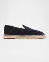 Loro Piana Men's Foldover Suede Espadrille In Blue