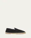 Loro Piana Men's Foldover Suede Espadrille In Night Blue