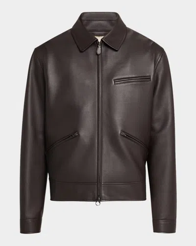 Loro Piana Gail Full-grain Leather Jacket In Black
