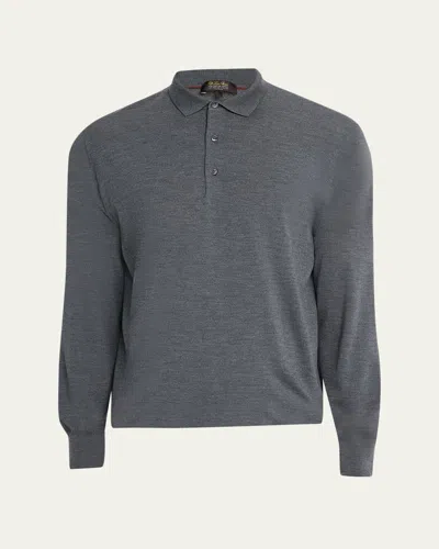 Loro Piana Arona Baby Cashmere Polo Shirt In Gray