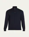 Loro Piana Men's Gift Of Kings Wool Quarter-zip Sweater In Navy