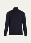 Loro Piana Men's Gift Of Kings Wool Quarter-zip Sweater In W000 Blue Navy