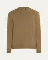 Loro Piana Men's Girocollo Baby Cashmere Crewneck Sweater In H0bf Tundra Melange