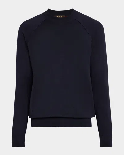 Loro Piana Cashmere, Virgin Wool And Silk-blend Sweater In Blue
