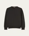 Loro Piana Men's Girocollo Cash Light Crewneck Sweater In Black