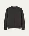 Loro Piana Men's Girocollo Cash Light Crewneck Sweater In Caviar