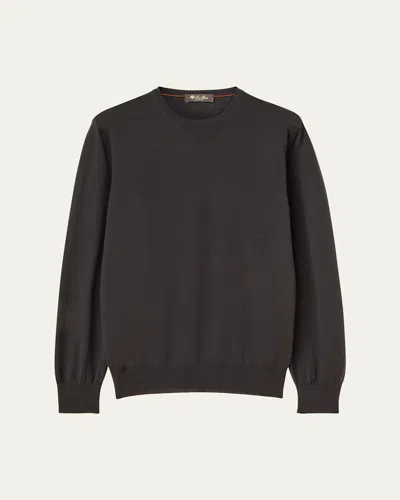 LORO PIANA MEN'S GIROCOLLO CASH LIGHT CREWNECK SWEATER