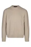 Loro Piana Ribbed Crew Neck Sweater With Long Sleeves In Multicolor