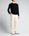 Loro Piana Men's Girocollo Wool Crewneck Sweater In Onyx