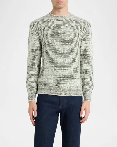 Loro Piana Men's Gnifetti Cashmere Crewneck Sweater In Green