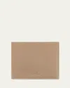Loro Piana Men's Grained Leather Bifold Wallet In Brown