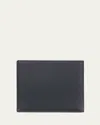 Loro Piana Men's Grained Leather Bifold Wallet In W000 Blue Navy