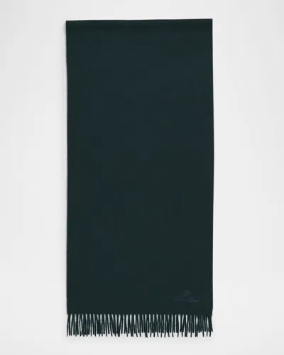 Loro Piana Men's Grande Unita Cashmere Scarf In Emerald Noire