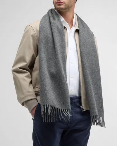 Loro Piana Men's Grande Unita Cashmere Scarf In Grey Melange
