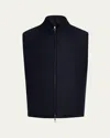 Loro Piana Reversible Storm System Shell And Super Wish Virgin Wool Gilet In W000 Blue Navy
