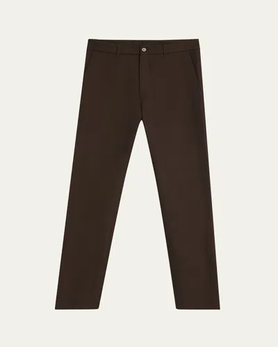 Loro Piana Men's Harper Flat-front Trousers In Brown