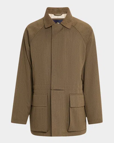 Loro Piana Men's Horsey Wool Jacket In Brown