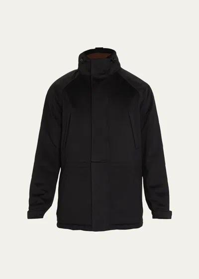Loro Piana Men's Icer Cashmere Coat In Black