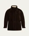 Loro Piana Men's Icer Suede Field Jacket In Brown