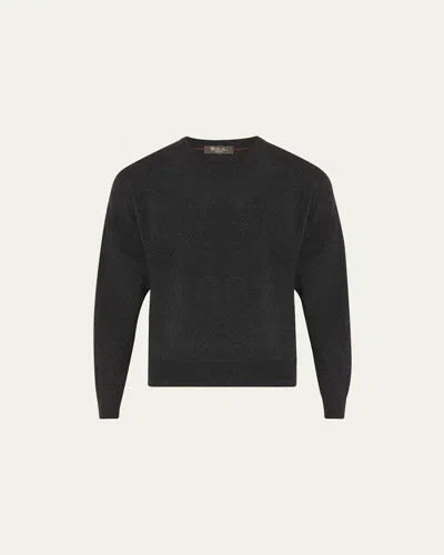Loro Piana Ivrea Cashmere Sweater In M047 Black Grey Mela