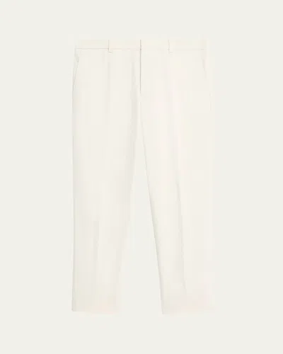 Loro Piana Men's Jarno Cotton Straight Fit Flat-front Pants In White