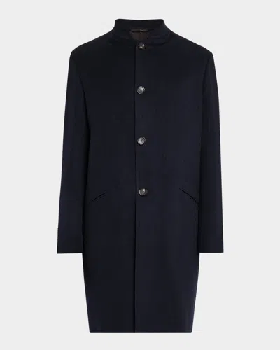 LORO PIANA MEN'S JAVIER DOUBLE KNIT CASHMERE RAIN OVERCOAT
