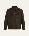 Loro Piana Men's Jim Cashmere Overshirt In 516x Black Pine