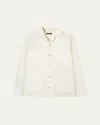 Loro Piana Men's Joele Linen And Silk Overshirt In White