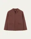 Loro Piana Men's Joele Linen And Silk Overshirt In Brown