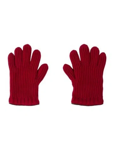 Pre-owned Loro Piana Men's Knit Gloves In Red